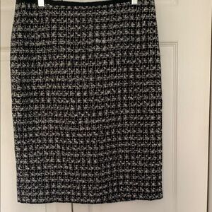 Talbots Black and White Pencil Skirt for Work